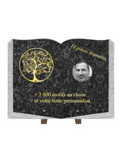 Plaque funéraire personnalisable livre 40x30cm