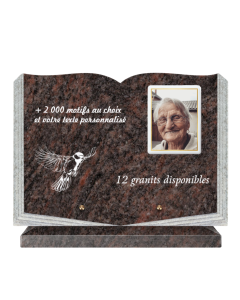 Plaque funéraire personnalisable livre 45x35cm