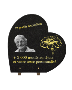 Plaque funéraire personnalisable coeur 40x40cm