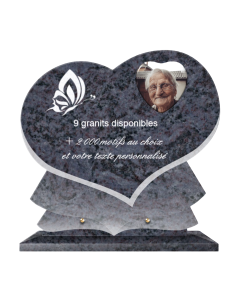 Plaque funéraire personnalisable coeur 39x36cm