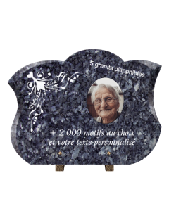 Plaque funéraire personnalisable rectangle-chanfreine 40x30cm