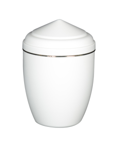 Urne liseret doré blanche
