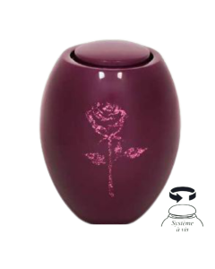 Urne empreinte rose prune