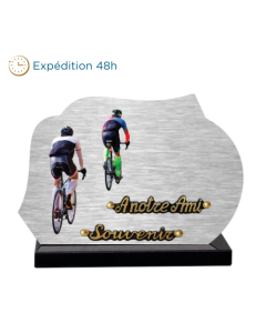 Plaque dibond forme 2 cyclistes