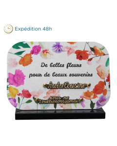 Plaque dibond rectangle arrondis fleurs