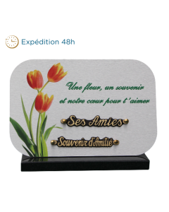 Plaque dibond rectangle arrondis 3 tulipes