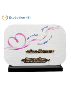 Plaque dibond rectangle arrondis lacet cœur