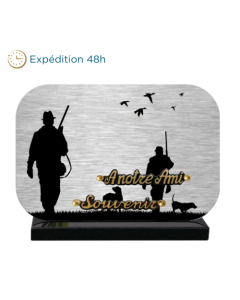 Plaque dibond rectangle arrondi chasseurs