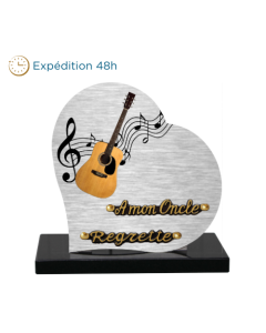 Plaque dibond forme cœur guitare