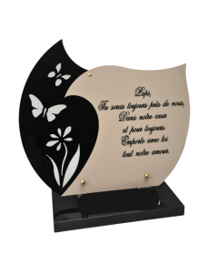 Plaque plexiglas taupe texte "papi" 24,5X34cm
