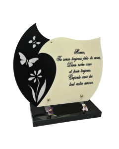 Plaque plexiglas ivoire texte "Mamie" 24,5x34cm