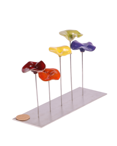 Rectangle 5 fleurs - Arc en ciel 30x10x25cm