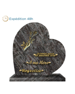 Plaque coeur bronze main roses 30x30cm