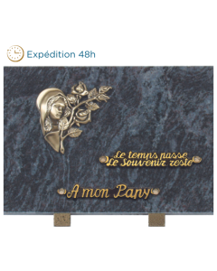 Plaque bronze rose vierge marie 20x30cm