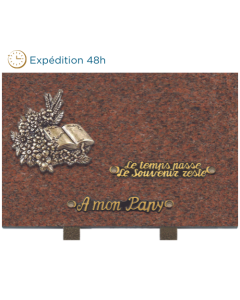 Plaque bronze fleuri manuscrit 20x30cm