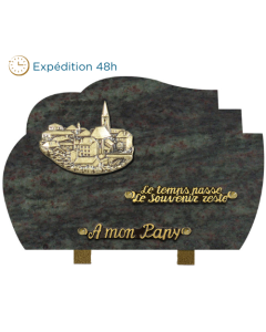 Plaque forme bronze village 20x30cm