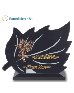 Plaque forme gravure feuille 25x35cm