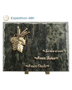 Plaque bords bruts bronze raisin 30x40cm