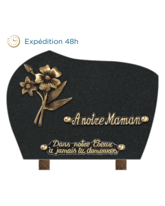 Plaque forme bronze bouquet 18x25cm