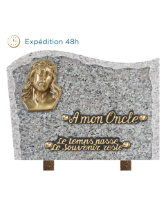 Plaque bords bruts forme bronze Jésus 18x25cm