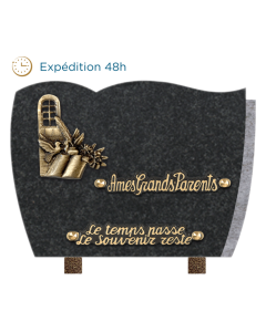 Plaque forme bronze écriture 18x25cm