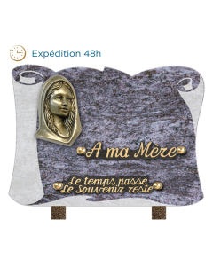 Plaque parchemin bronze Vierge Marie 18x25cm