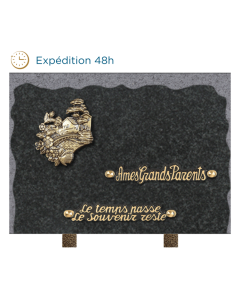 Plaque bords bruts bronze maison 20x30cm