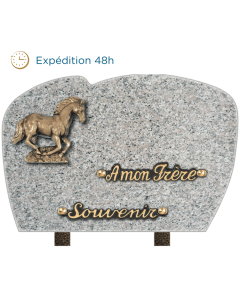 Plaque forme bronze cheval 20x30cm