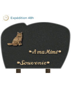 Plaque forme bronze chat 20x30cm
