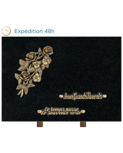 Plaque bronze roses 25x35cm