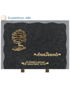 Plaque bords bruts bronze arbre 25x35cm