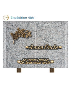 Plaque livre bronze fleurs 18x25cm