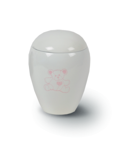 urne enfant - ourson rose