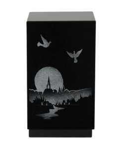 Urne PERSONNALISABLE granit lithogravure blanche