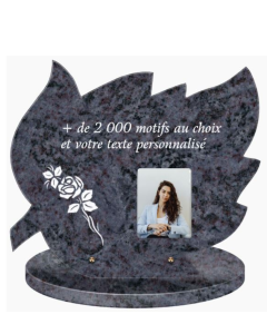 Plaque funéraire personnalisable feuille 40x35cm