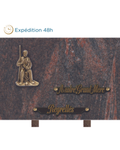 Plaque bronze pecheur assis 20x30cm