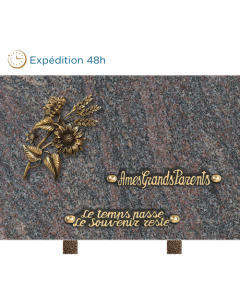 Plaque bronze bouquet champ 20x30cm