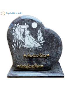 Plaque coeur gravure femme 30x30cm