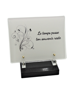 Plaque plexiglas fresque fleurie 23x18cm