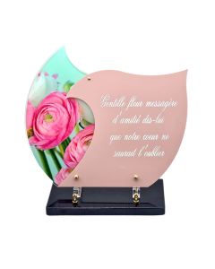 Plaque plexiglas blanche texte "Maman" 24,5X34cm