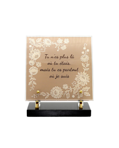 Plaque plexiglas carré fleurie 20x22cm