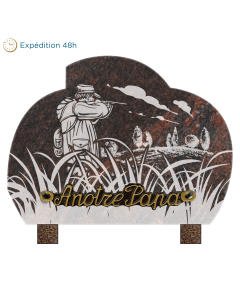 Plaque forme sablée chasseur 15x20cm