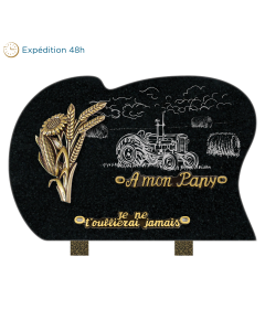 Plaque forme sablée champs agricole 30x20cm