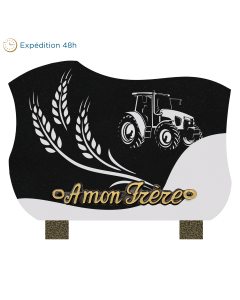 Plaque forme sablage tracteur et blé 20x15cm
