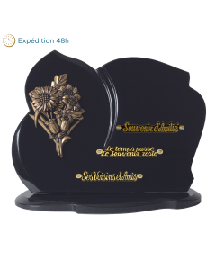 Plaque forme bronze bouquet de tournesols 40x30cm