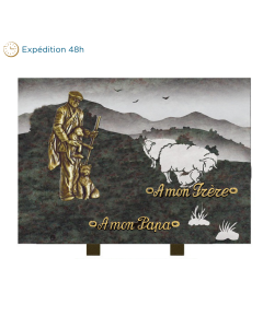 Plaque rectangle bronze berger 35x25cm