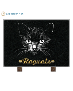 Plaque rectangle tête chat 25x18cm