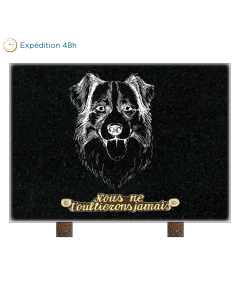 Plaque rectangle tête chien 25x18cm
