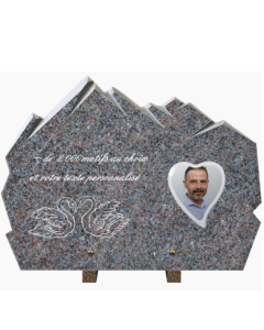 Plaque funéraire personnalisable montagne 40x30cm