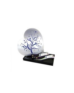 Plaque plexiglas coeur gravure arbre 23x27CM